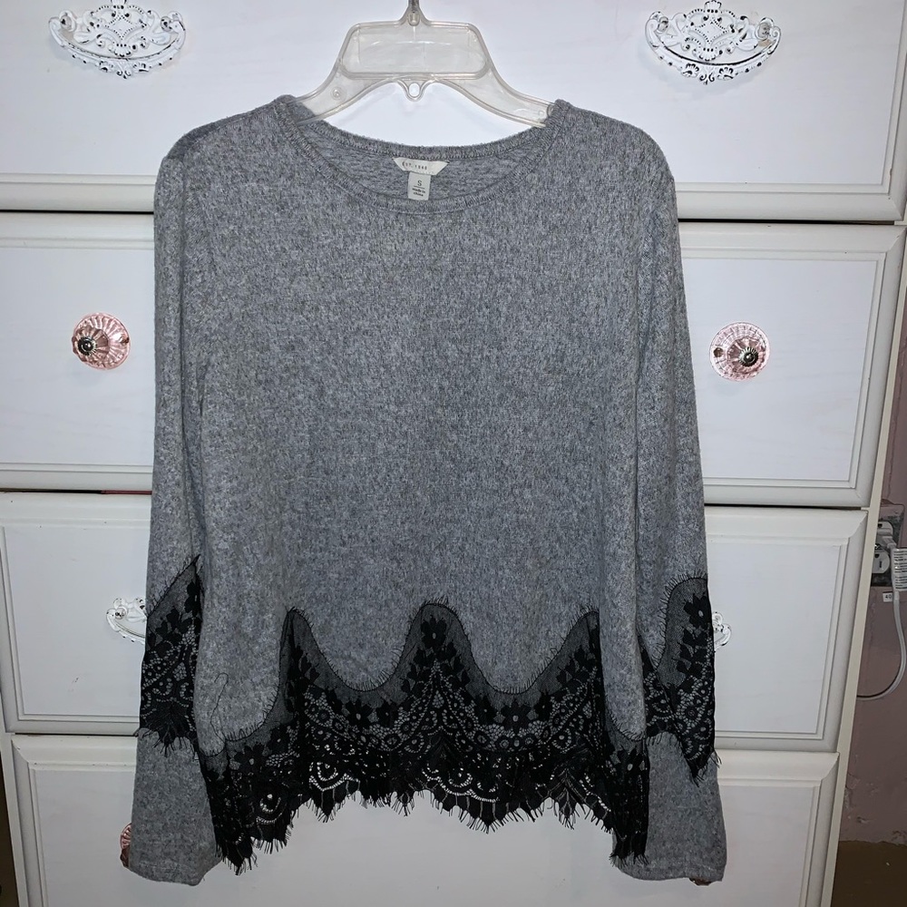 Gray lace sweater